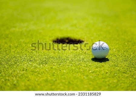 Golf club- ball close to the 18th hole