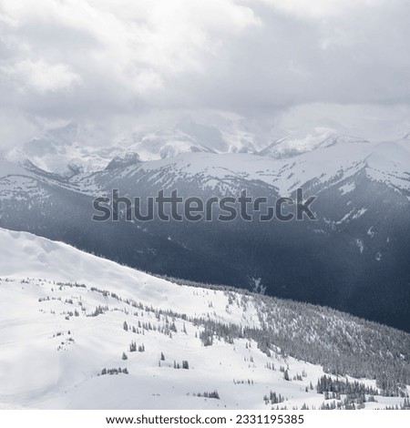 Scenic shot of moutain peaks in Whistler, Canada.