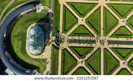 Aerial view of the Botanic Garden in Curitiba Brazil.  Royalty-Free Stock Photo #2331253587