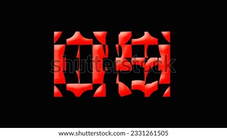 Abstract Beautiful Neon number  8 on black   background illustration. EIGHT  . 4k render.