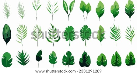 Watercolor Floral Illustration Abstract Branch Of Flowers Clip Art Botanic Composition Set Of Green Leaves Of Tropical Plants Illustration