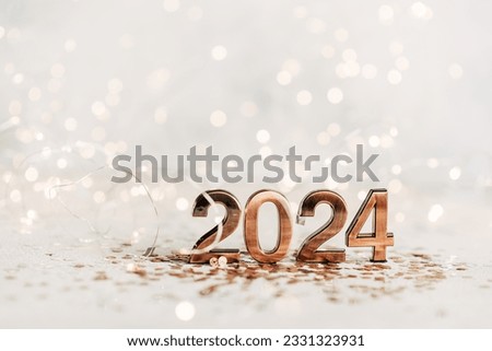 2024 text background. New year and business concept strategy. Royalty-Free Stock Photo #2331323931