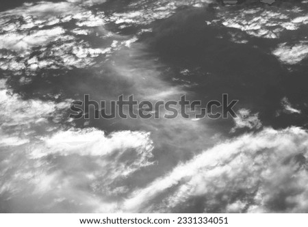 Black and white landscape of stormy cloudy sky
