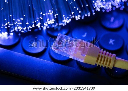 Internet cable, high speed connection, fiber optics concept Royalty-Free Stock Photo #2331341909