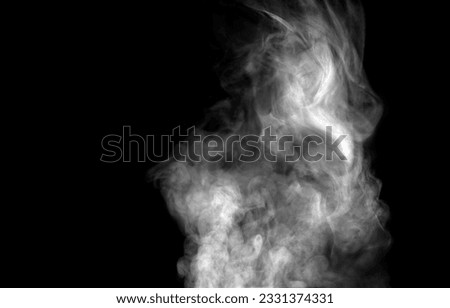 Black and white smoke, isolated on black background Royalty-Free Stock Photo #2331374331