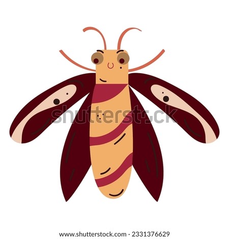 Isolated colored butterfly sketch character Vector