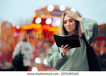 
Busy Woman Checking her Agenda for Schedule Openings
Unhappy tourist checking a list of landmarks to visit
 Royalty-Free Stock Photo #2331385165