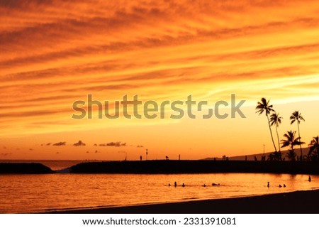 sunset at magic island on Oahu