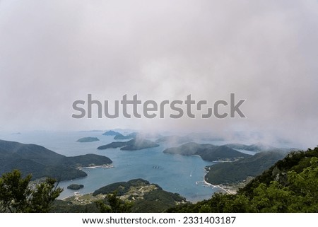 Aerial View of Geoje Island with cloud background in South Korea