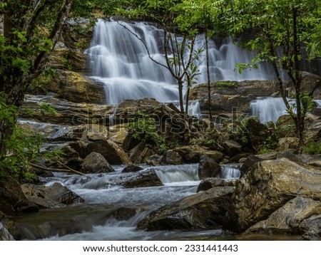Ton Tok waterfall (Nam Tok Ton Tok) Queen of waterfall of Trang Thailand located in Khao Banthat Wildlife Sanctury