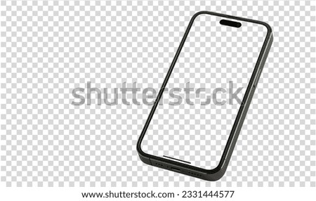 Mockup smartphone Template on Transparent Background , Mock up isolate screen i phone 15 pro max for Infographic web site design app advertise Royalty-Free Stock Photo #2331444577