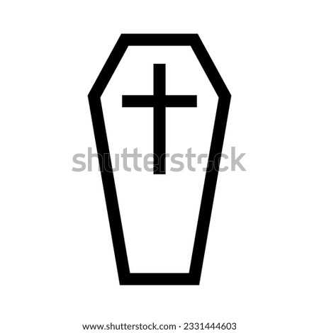 Simple coffin icon. Casket. Vector.