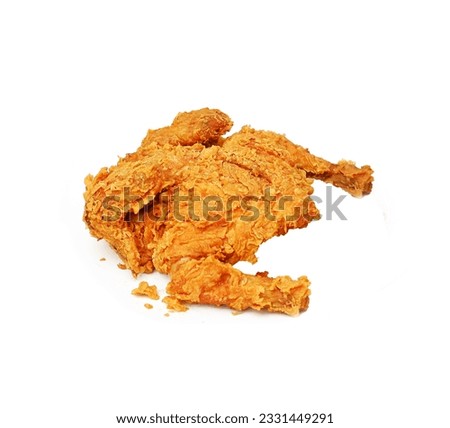 Isolated Whole Chicken Fried and Crispy - One Whole Crispy Fried Chicken                              Royalty-Free Stock Photo #2331449291