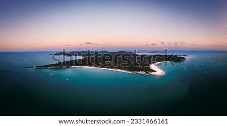 Aerial Photo of Sunset over Great Keppel Island, Australia