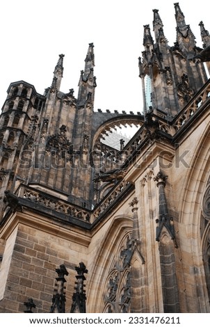 Vertical shot of the St. Vitus Cathedral at Prague Castle in Prague, Czech Republic