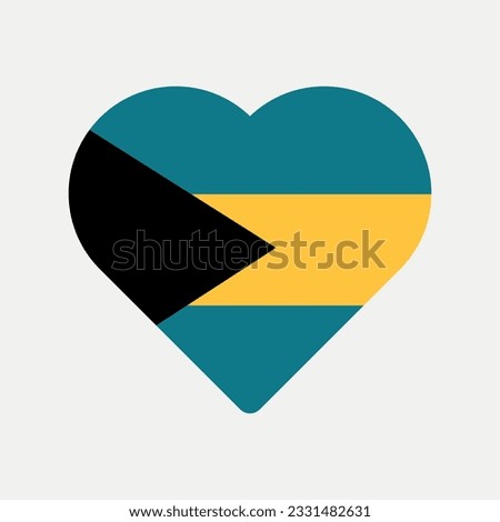 Bahamas flag heart country graphic element Illustration template design
