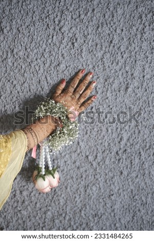 Wedding Ceremony. Bride Hands And Ring And Banlge Photos.