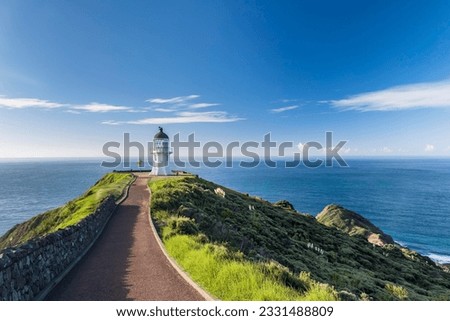 Lighthouse at Cape Reinga, Northland, North Island, New Zealand Royalty-Free Stock Photo #2331488809