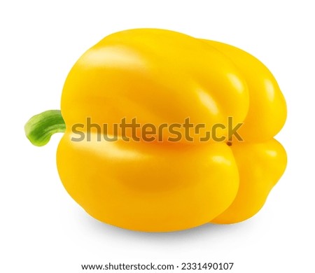 Yellow pepper isolated. Sweet Bulgarian pepper, paprika on a white background. Royalty-Free Stock Photo #2331490107
