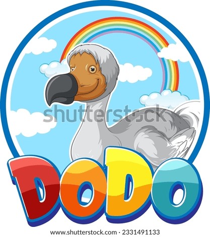 Dodo bird extinction animal cartoon logo illustration