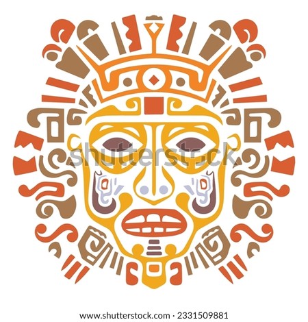 aztec mayan mask design graphic symbol 