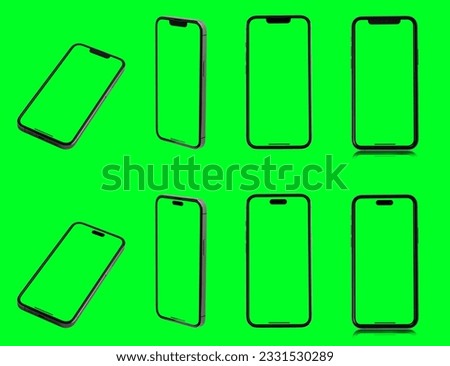 smartphone Mockup set  - Clipping Path , Template on Transparent Background , Mock up isolate screen phone for Infographic web site design app advertise