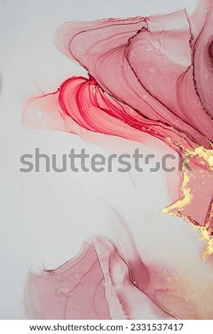 Original artwork photo of marble ink abstract art. High resolution photograph from exemplary original painting. Abstract painting was painted on HQ paper texture to create smooth marbling pattern. Royalty-Free Stock Photo #2331537417