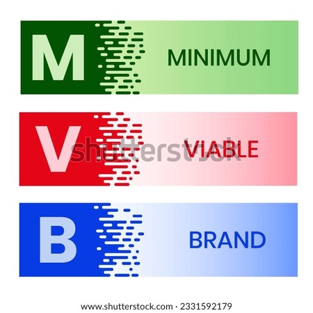 MVB - Minimum Viable Brand acronym. business concept background. vector illustration concept with keywords and icons. lettering illustration with icons for web banner, flyer Royalty-Free Stock Photo #2331592179