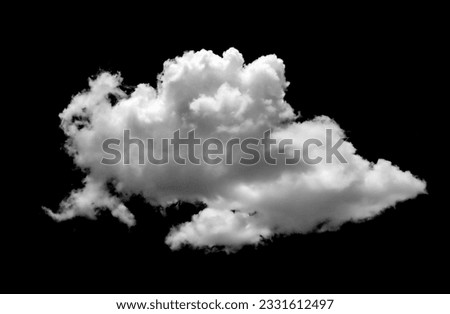 Set of white clouds or fog for design isolated on black background. Royalty-Free Stock Photo #2331612497