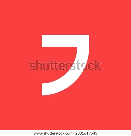Initial letter D logo with katakana style. White and red background simple flat vector logo design