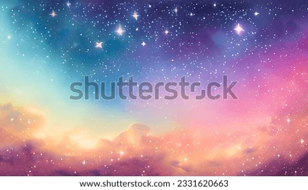 Clip art of mysterious night sky, colorful gradation night sky