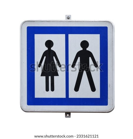 Restroom sign isolated on the white background