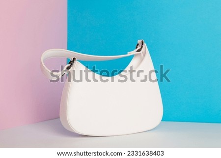 Trendy woman bag on colorful background Royalty-Free Stock Photo #2331638403
