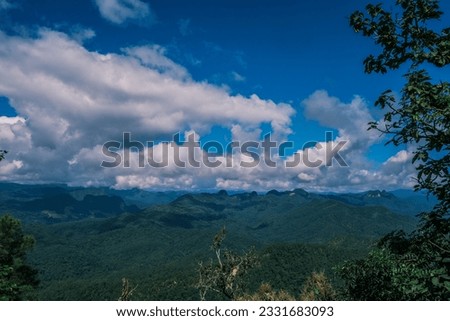Cloudy sky and mountains on an open sky day