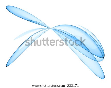 Pattern of blue lines similar to a butterfly shape.