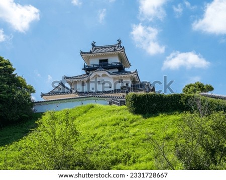 The castle tower of Kakegawa Castle in early summer. Kakegawa City, Shizuoka Prefecture, Japan. Royalty-Free Stock Photo #2331728667