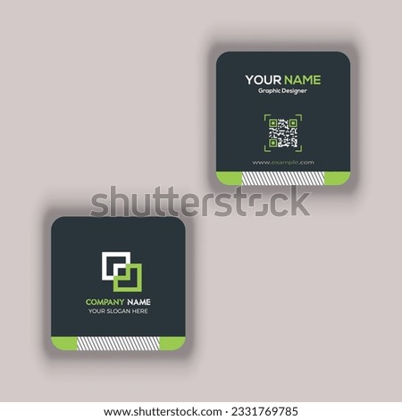 Rounded Square Business Card Vector Template
