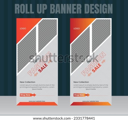 Roll Up Banner design template for eid fashion.