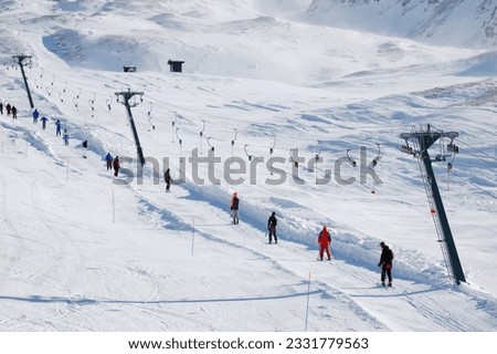 Ski-lift of an italian ski resort -Cervinia-