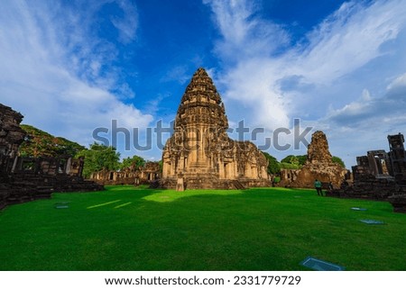 Phimai Stone Castle Historical Park, Nakhon Ratchasima, Thailand. travel fields.