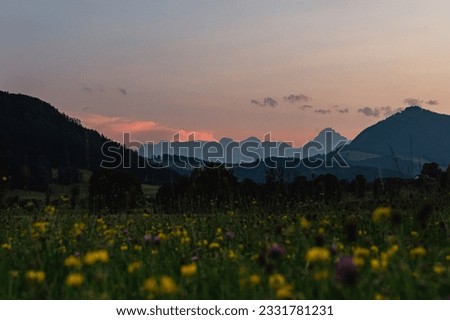 Sunset with Totes Gebirge in upperaustria