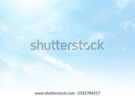 Blue sky with white cloud. The summer heaven is colorful clearing day Good weather and beautiful nature in the morning. Royalty-Free Stock Photo #2331786517