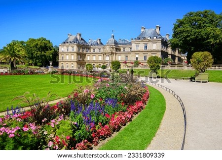 Luxembourg Palace and beautiful park in summer, Paris