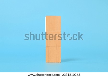 Wooden cubes mock up on abstract background for business concept, Business process, Copy space, Wooden blocks with copy space for text or symbols, Background with copy space