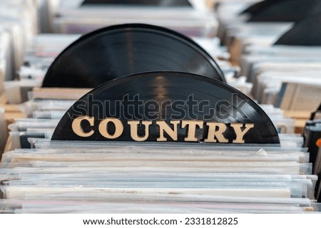 Country music selection seen in music store