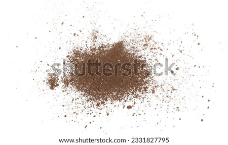 Pile of soil scattered isolated on white background and texture, top view
 Royalty-Free Stock Photo #2331827795