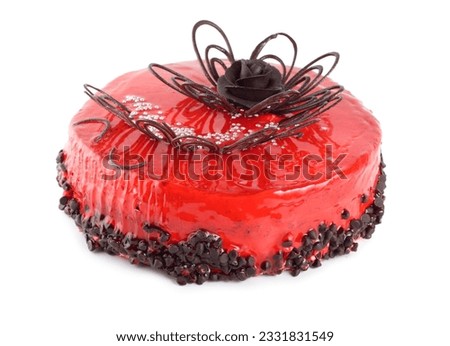 Chocolate cake isolated on a white background