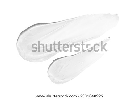 A large smear or drop of a transparent gel, serum. On an empty transparent background. Royalty-Free Stock Photo #2331848929
