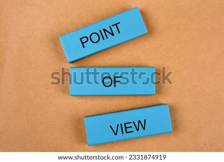 Point of view words on a wooden blocks