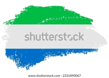 Sierra Leone brush stroke flag vector background. Hand drawn grunge style Salone painted isolated banner.